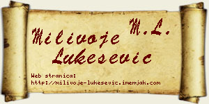 Milivoje Lukešević vizit kartica
